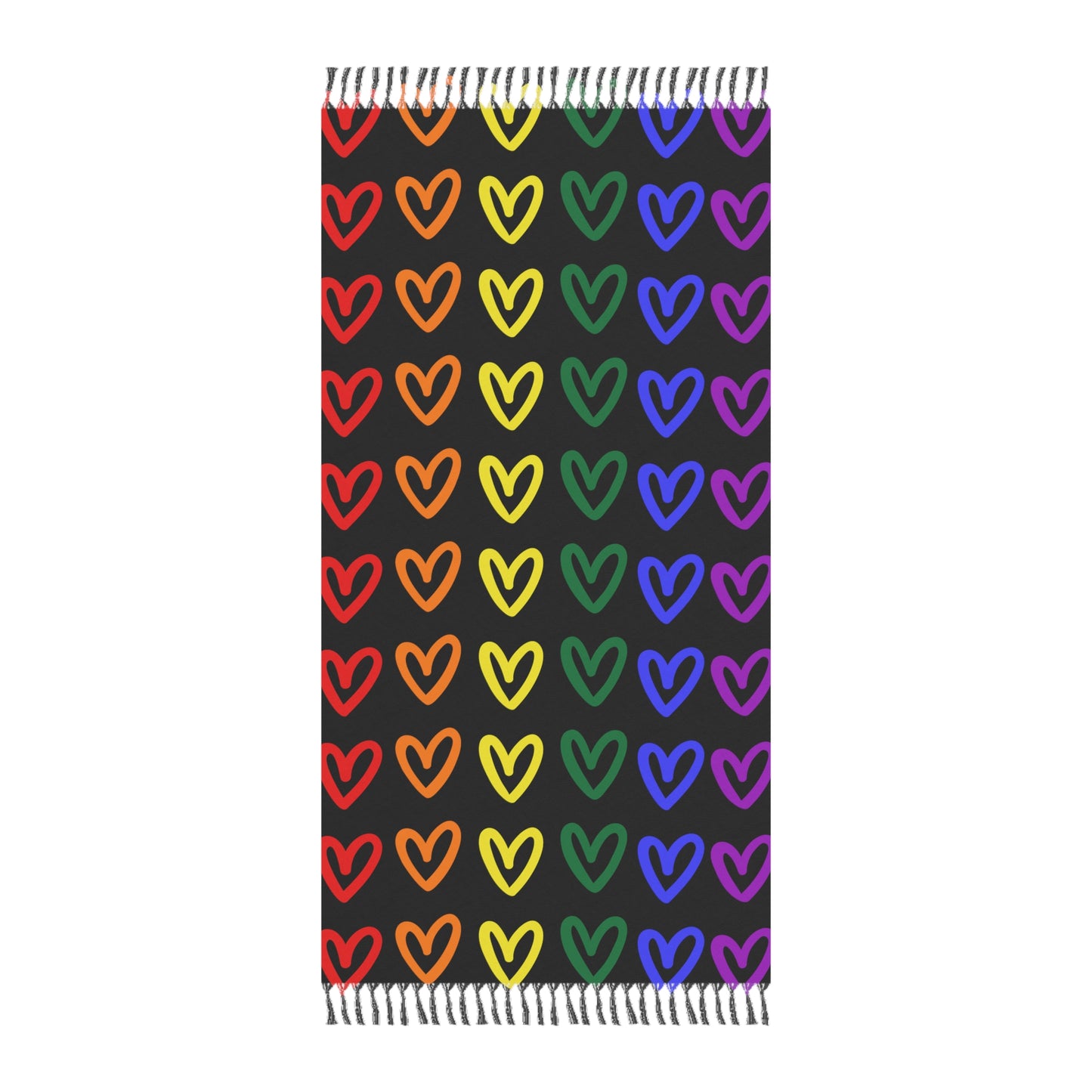 Rainbow Hearts LGBTQ Pride Boho Beach Cloth Gay Pride Beach Blanket Rainbow Hearts Blanket Beach Gay Pride Rainbow Hearts Blanket Beach Pride