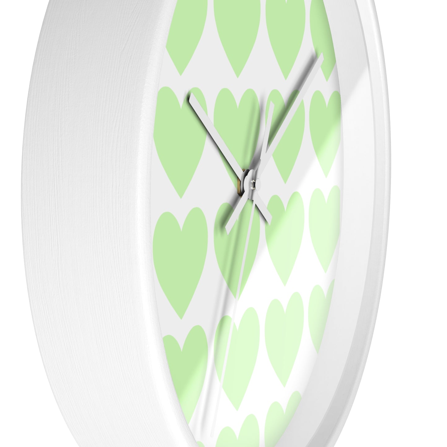 Mint Green Hearts Wall Clock – Whimsical Timepiece for Dorms & Duck Lovers