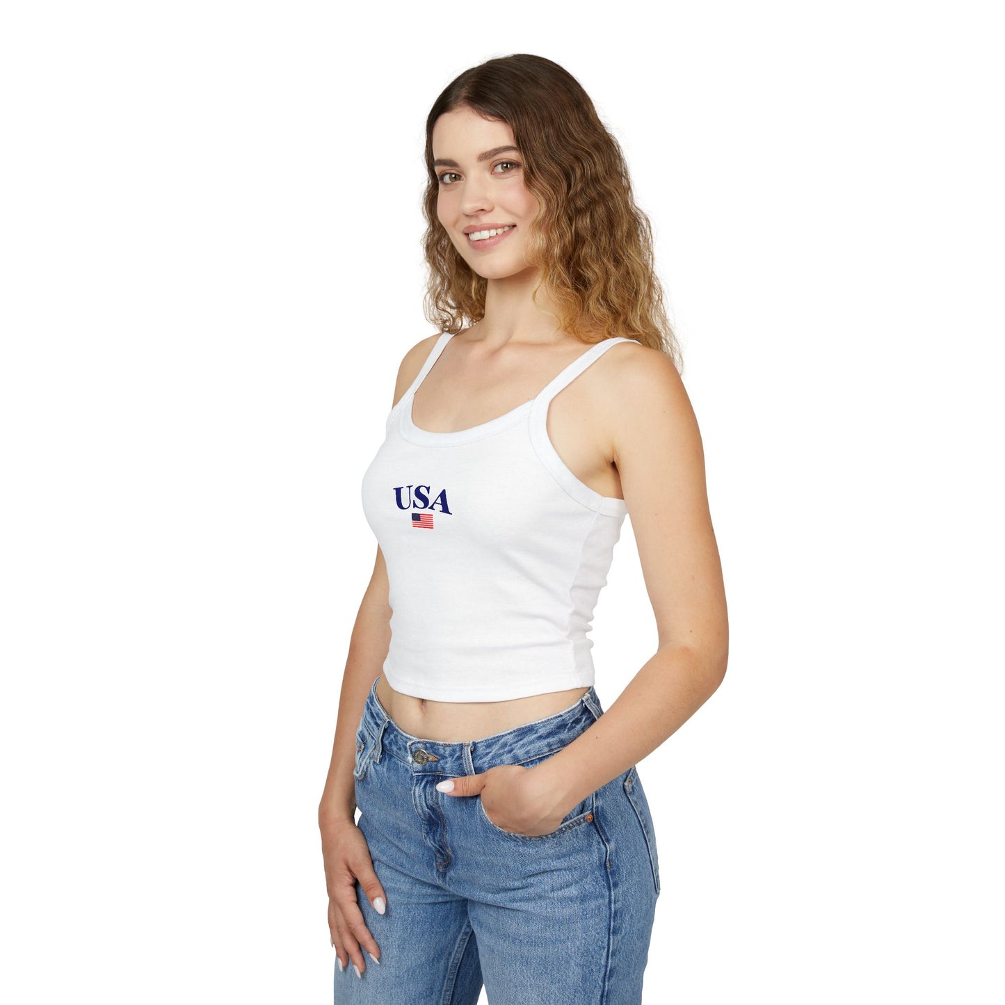 Fourth of July USA Graphic Spaghetti Strap Tank Top - Summer Classic for Casual Style