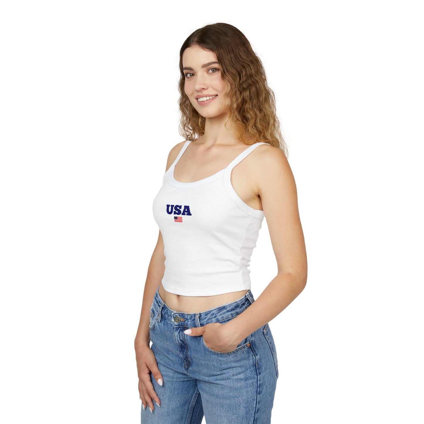 Patriotic USA Women's Spaghetti Strap Tank Top - Fourth of July Tank