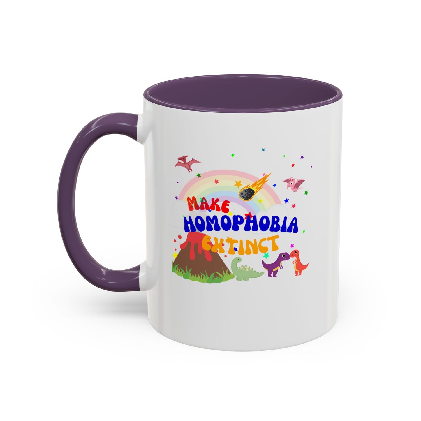 "Make Homophobia Extinct" Pride Dinosaur Coffee Mug – Fun & Bold LGBTQ+ Drinkware