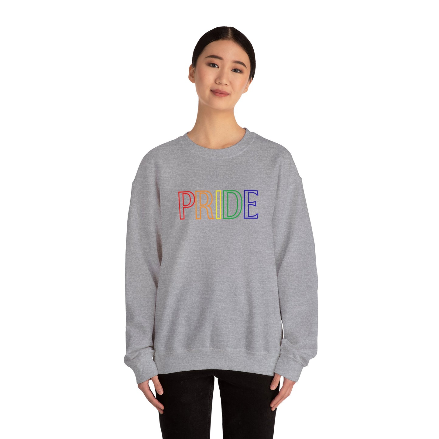 Pride Block Crewneck – LGBTQ+ Heavy Blend Sweatshirt, Simple Yet Powerful Statement Apparel
