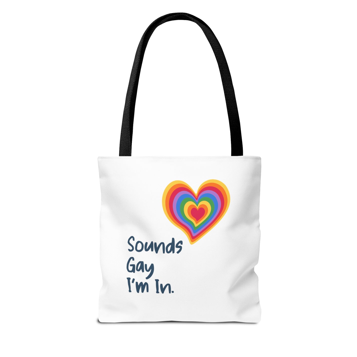 Sounds Gay I'm In Rainbow Heart Tote Bag LGBTQ Pride Tote Bag Rainbow Heart Sounds Gay I'm in Love Rainbow Heart Gay Pride Tote Sounds Gay I'm in