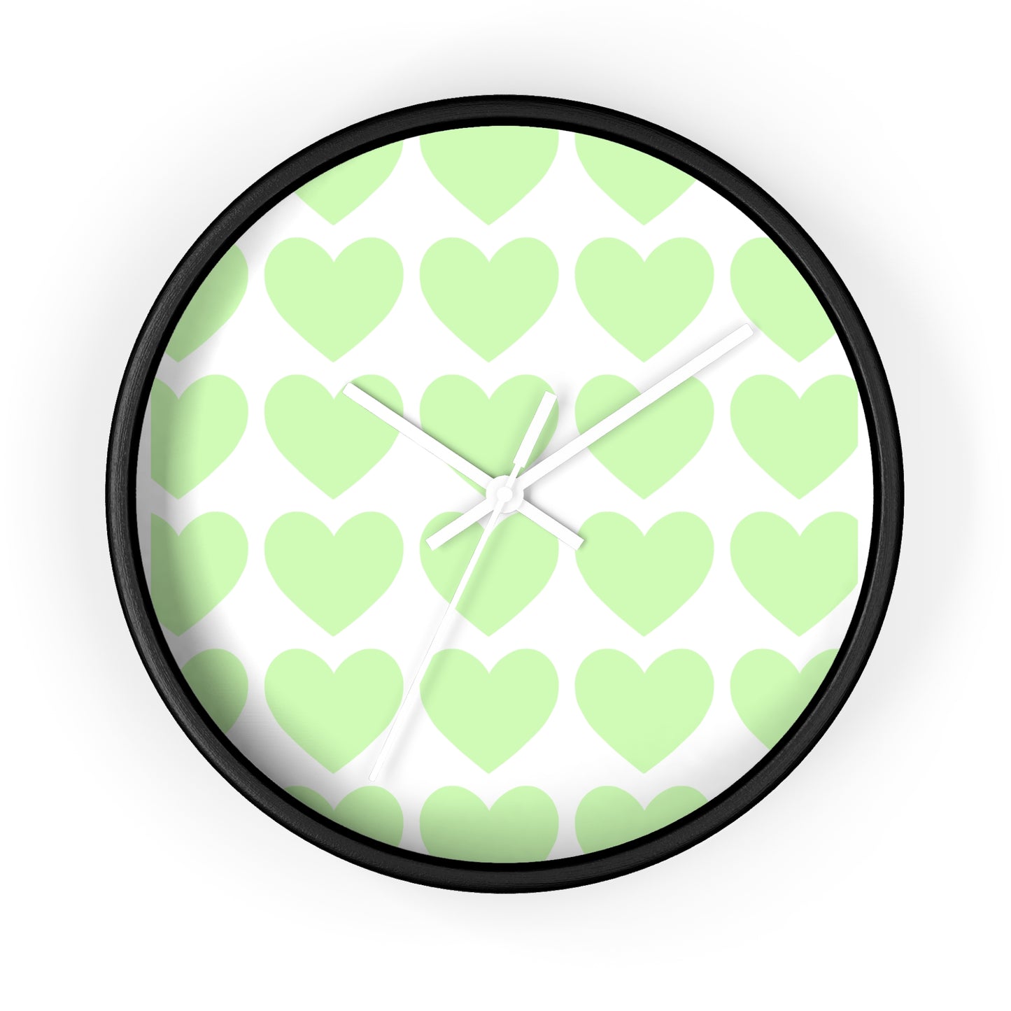 Mint Green Hearts Wall Clock – Whimsical Timepiece for Dorms & Duck Lovers