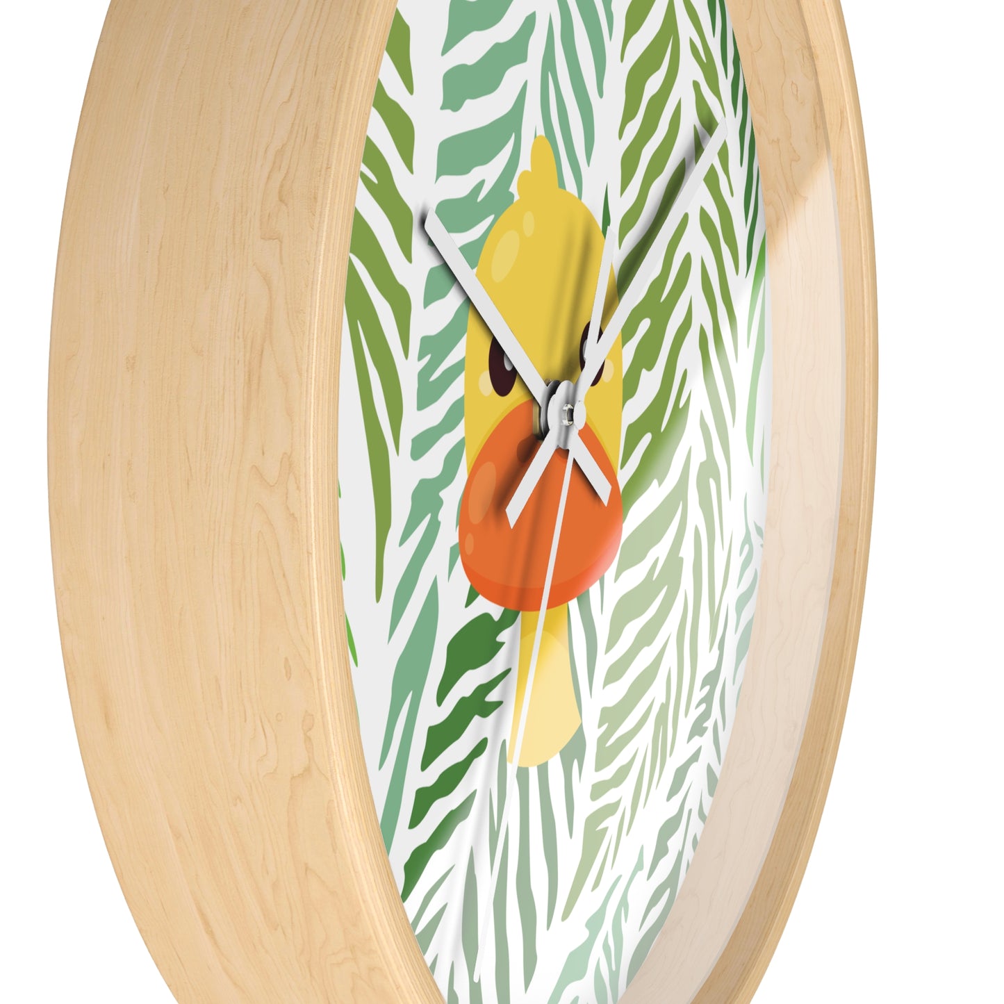 Maximalist Jungle Duck Wall Clock – Bold, Botanical Timepiece for Dorms & Home Offices