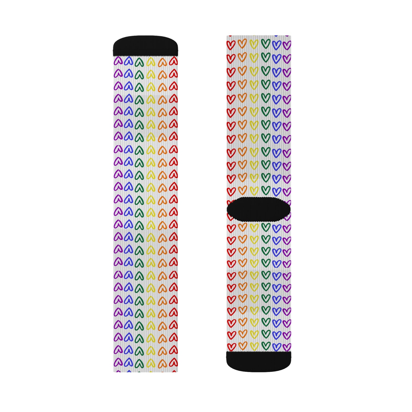 Rainbow Hearts Pride Crew Socks LGBTQ Pride Rainbow Crew Socks Hearts Crew Socks Gay Pride Rainbow Hearts