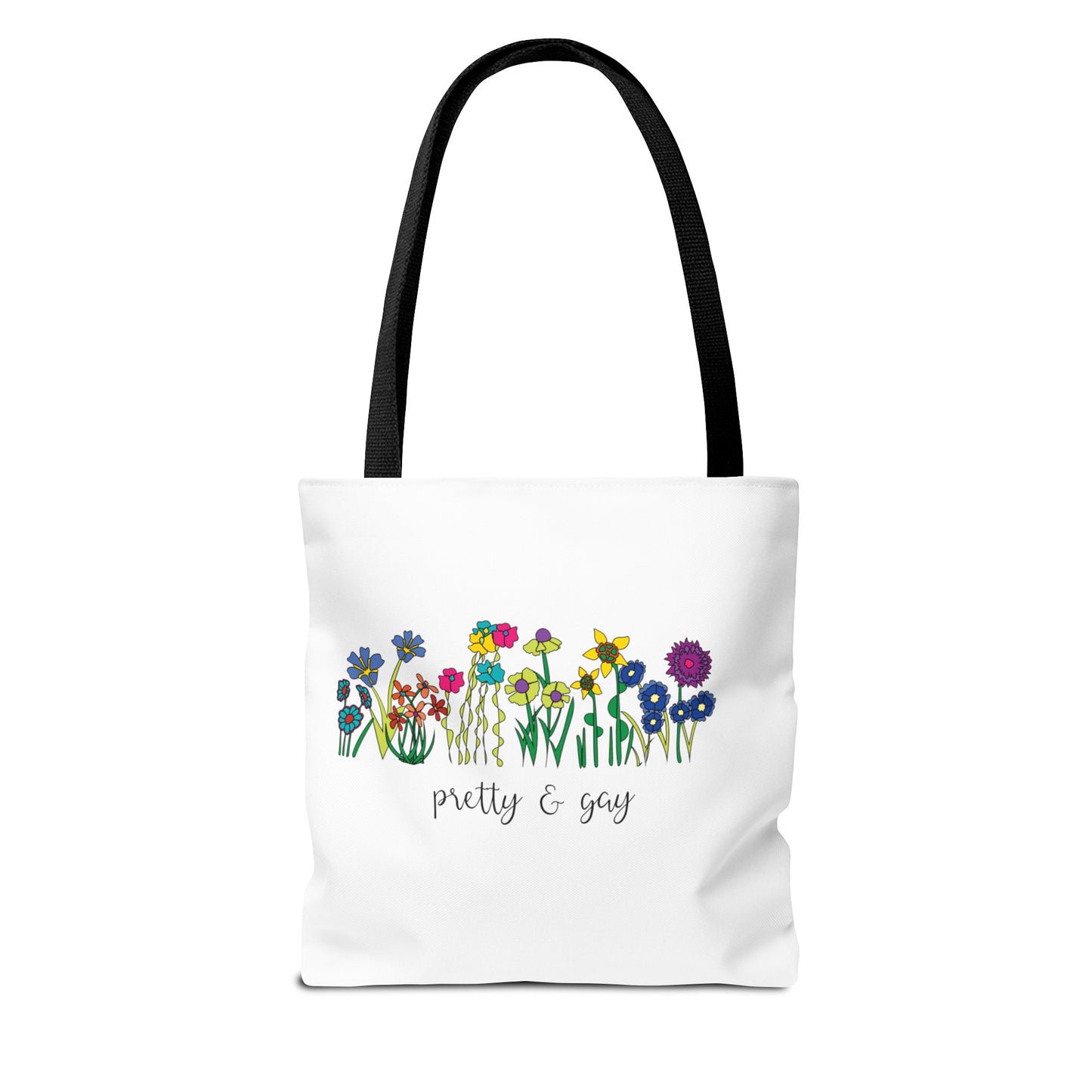 Pretty and gay tote bag LGBTQ Pride Floral Tote Bag Floral Bag Pretty and Gay Bag Grocery Bag Gay Pride Pretty and Gay Lesbian Pride Tote Bag Floral