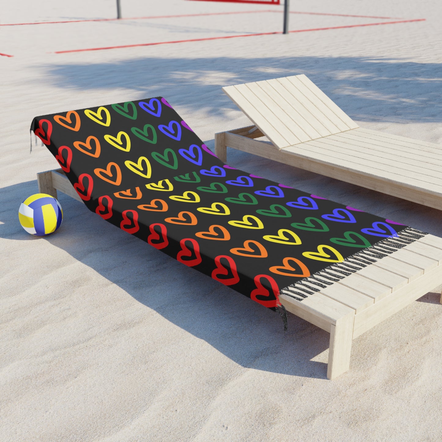 Rainbow Hearts LGBTQ Pride Boho Beach Cloth Gay Pride Beach Blanket Rainbow Hearts Blanket Beach Gay Pride Rainbow Hearts Blanket Beach Pride