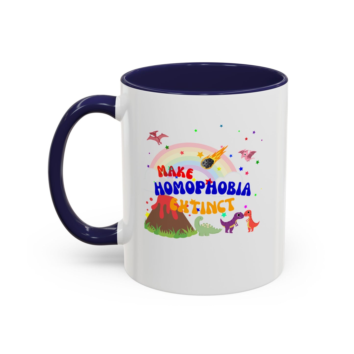 "Make Homophobia Extinct" Pride Dinosaur Coffee Mug – Fun & Bold LGBTQ+ Drinkware