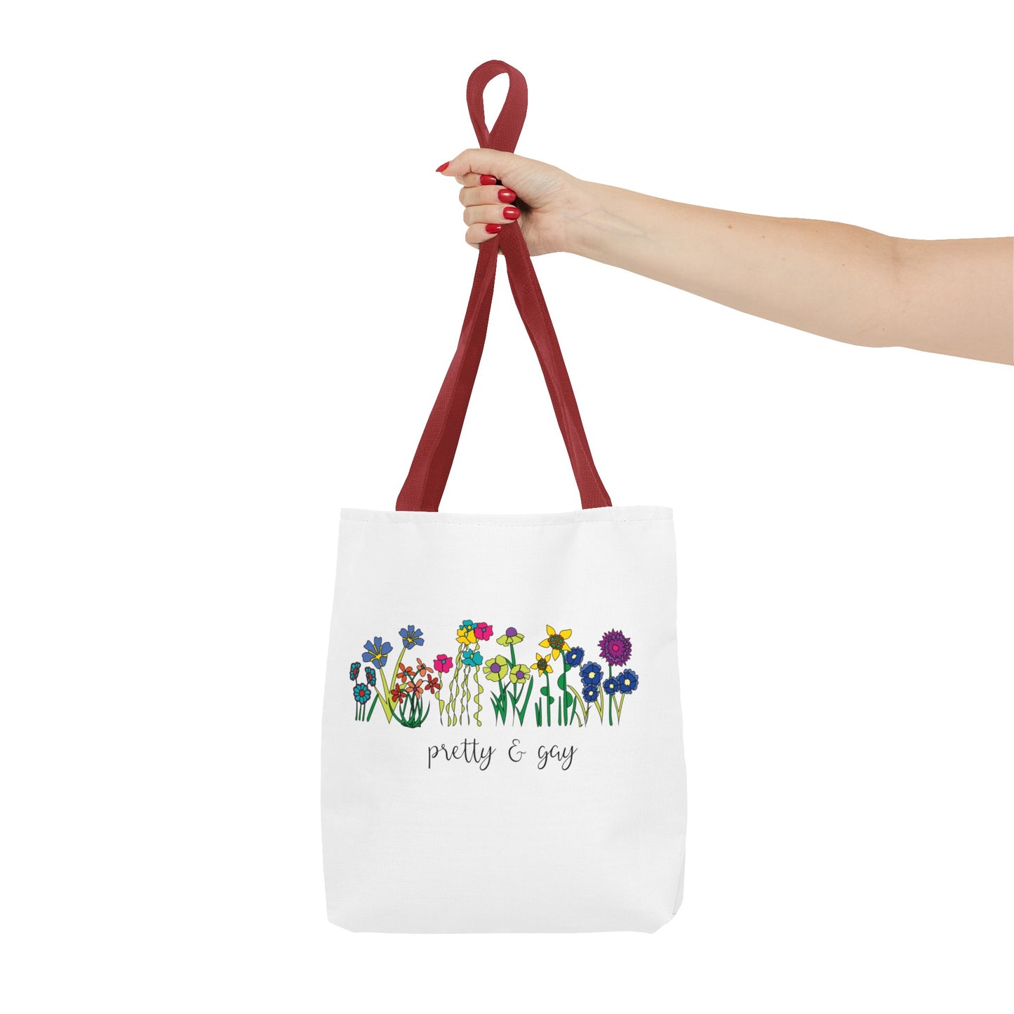 Pretty and gay tote bag LGBTQ Pride Floral Tote Bag Floral Bag Pretty and Gay Bag Grocery Bag Gay Pride Pretty and Gay Lesbian Pride Tote Bag Floral
