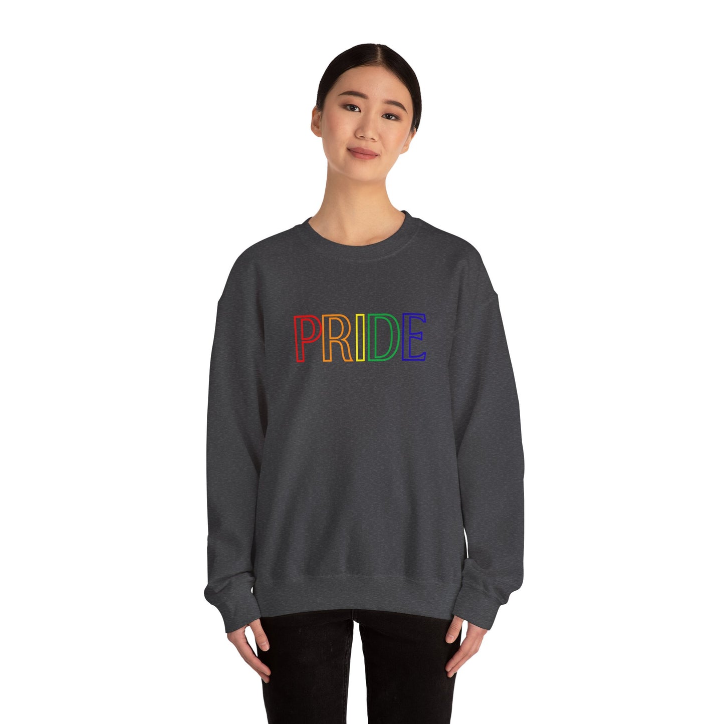 Pride Block Crewneck – LGBTQ+ Heavy Blend Sweatshirt, Simple Yet Powerful Statement Apparel