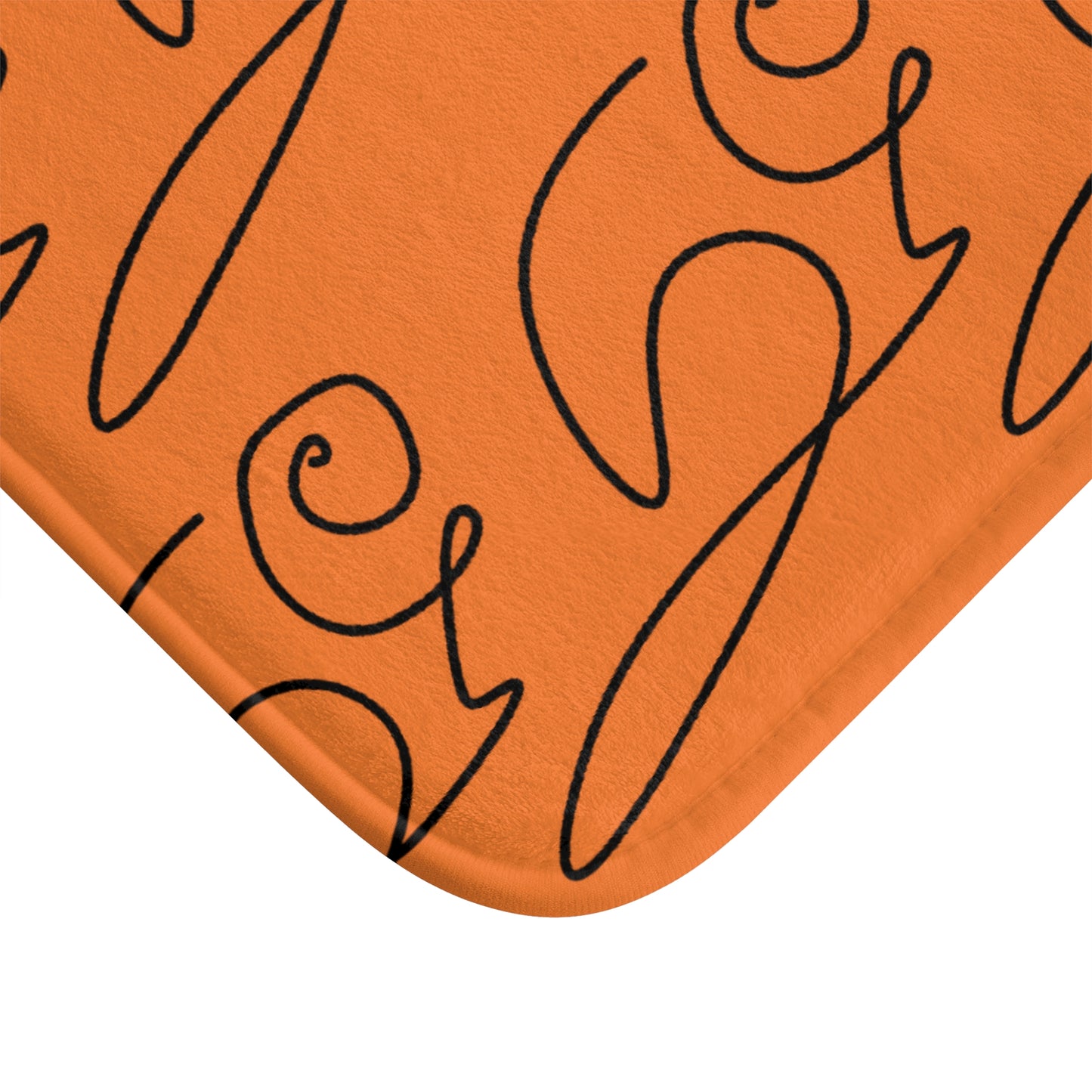 Stylish Abstract Orange Bath Mat, Perfect for Home Decor, Bathroom, Housewarming Gift, Modern Aesthetic, Eco-Friendly
