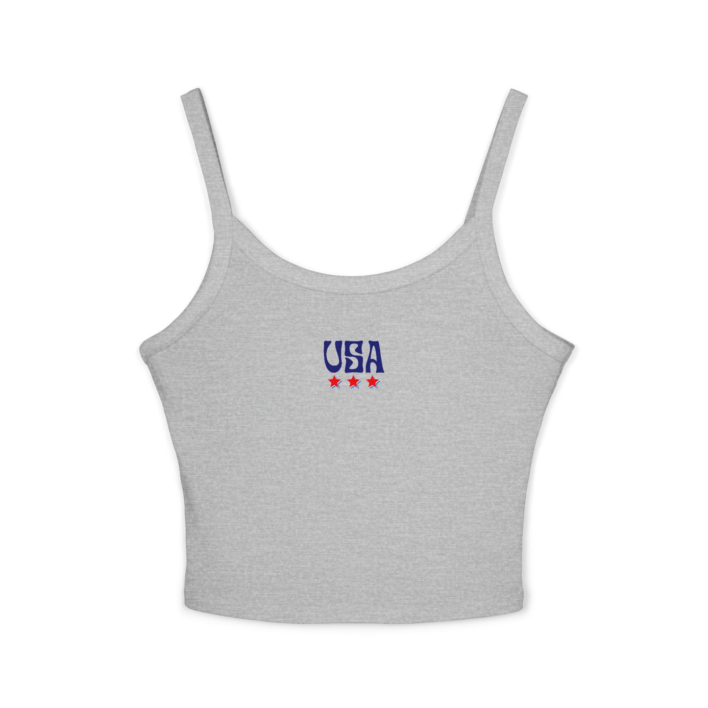 USA Graphic Women's Spaghetti Strap Tank Top - Patriotic Summer Style 4th of July