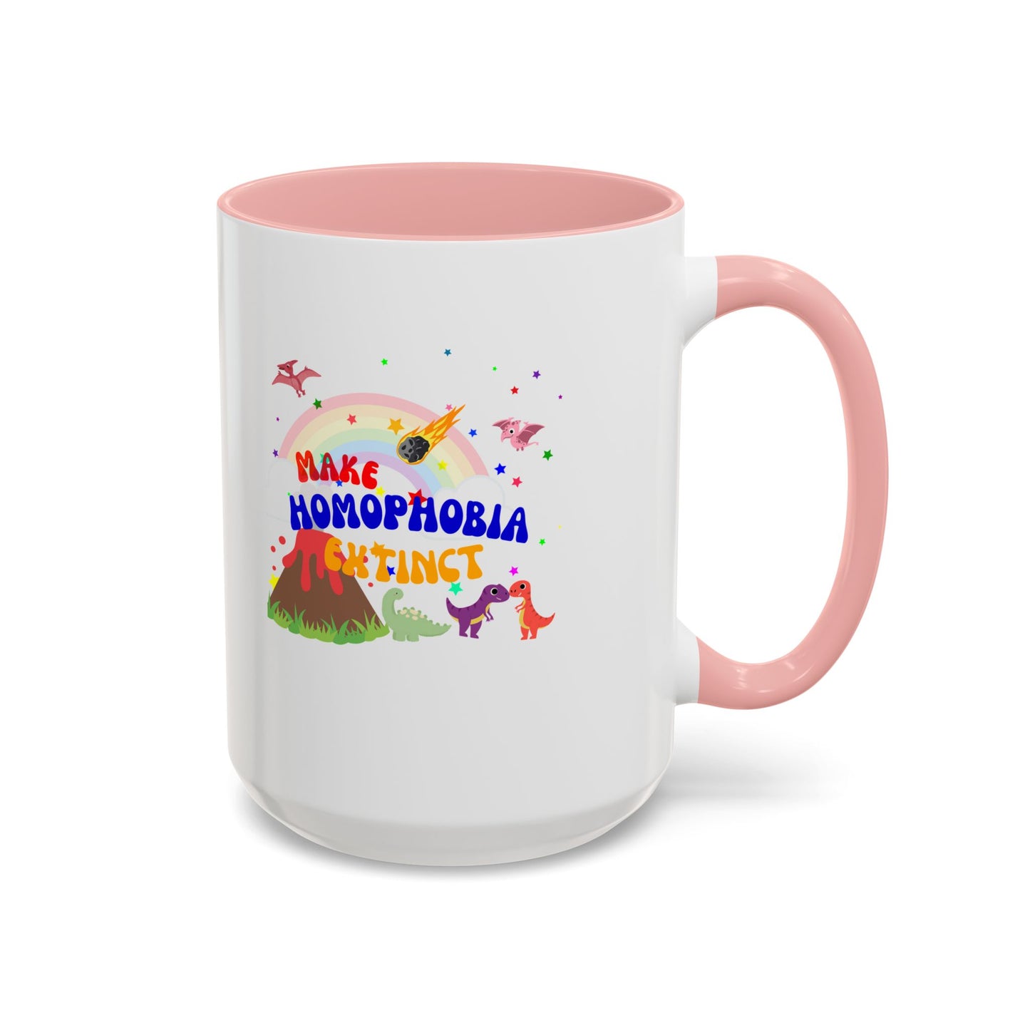 "Make Homophobia Extinct" Pride Dinosaur Coffee Mug – Fun & Bold LGBTQ+ Drinkware