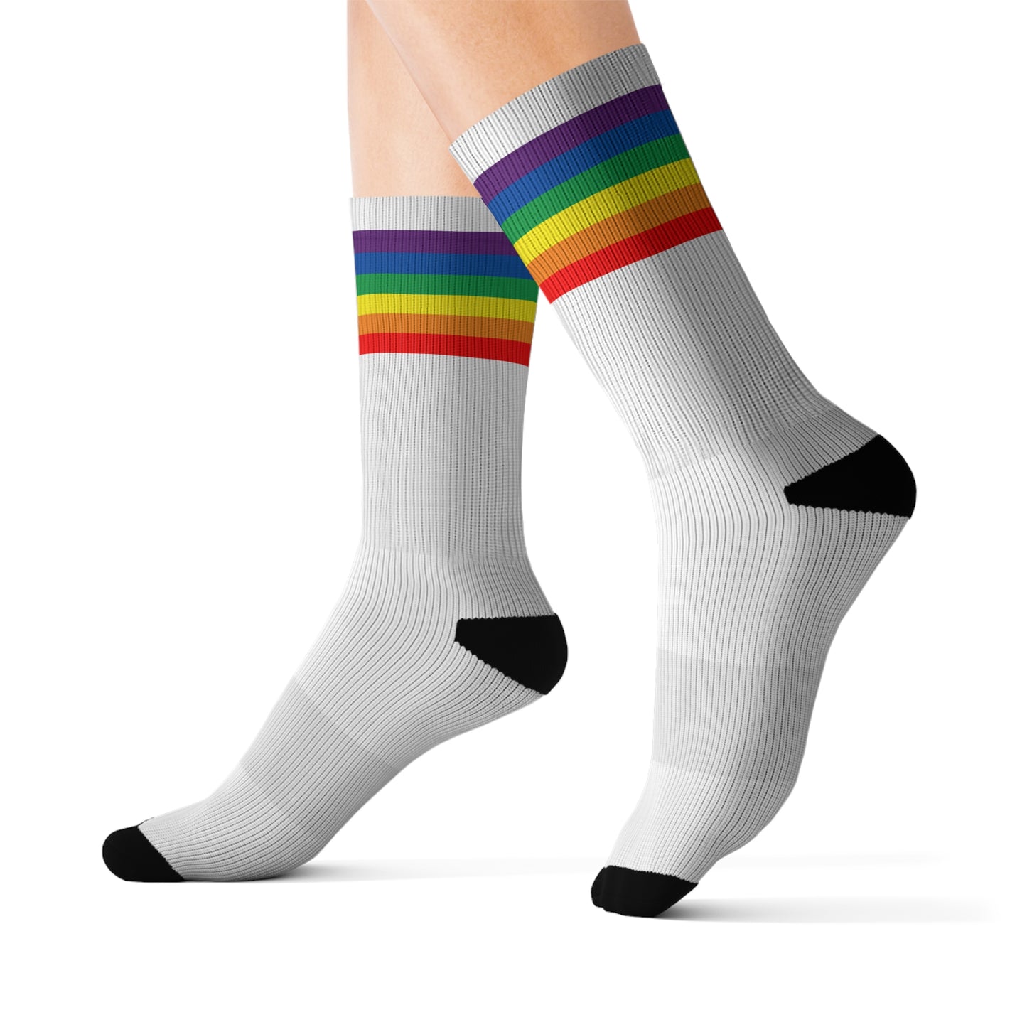 Rainbow Stripes Pride Socks Crew