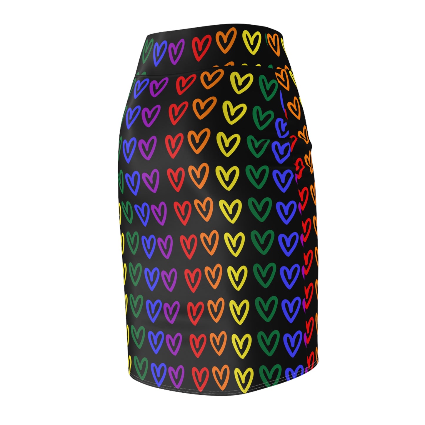 Rainbow Hearts Pride Women's Pencil Skirt LGBTQ Pride Skirt Rainbow Hearts Lesbian Pride Women's Rainbow Hearts Skirt Pride Gay Rainbow Hearts Skirt