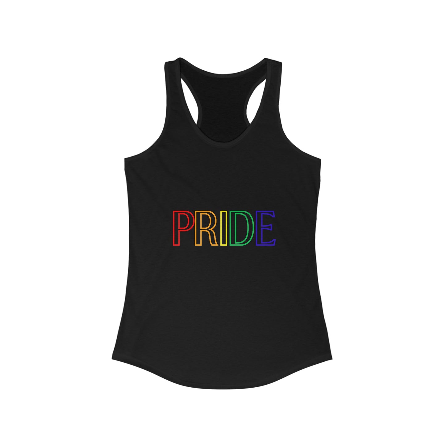 Pride Rainbow Womens Tanktop Black Simple Block Pride Rainbow Racerback Tank Top Summer Pride Celebrate Womens Tank Top Rainbow Pride Top