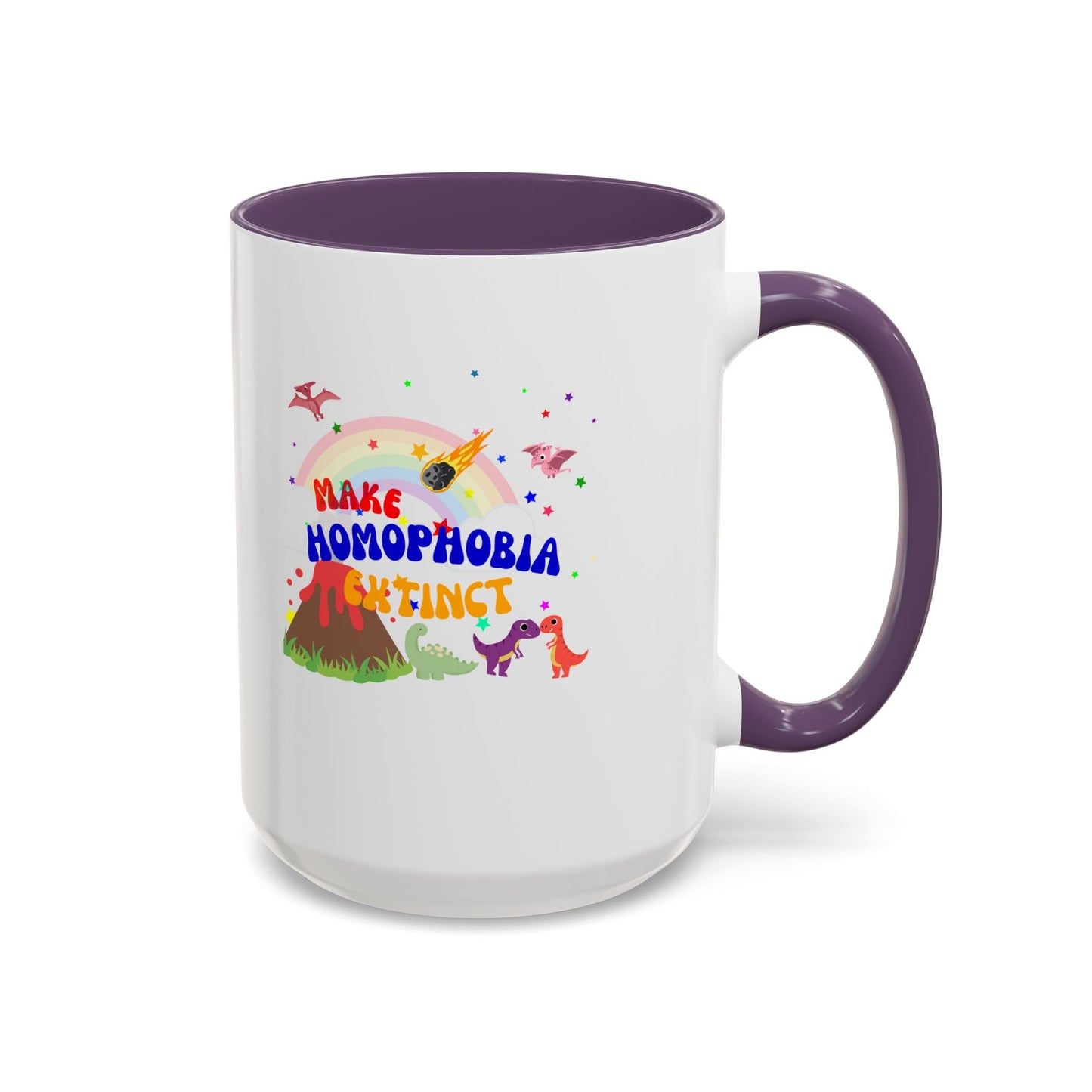 "Make Homophobia Extinct" Pride Dinosaur Coffee Mug – Fun & Bold LGBTQ+ Drinkware