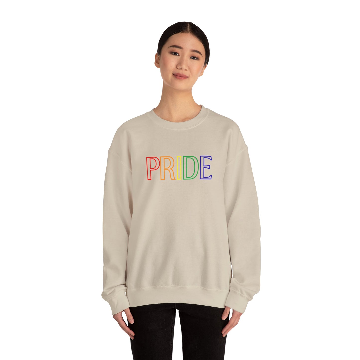 Pride Block Crewneck – LGBTQ+ Heavy Blend Sweatshirt, Simple Yet Powerful Statement Apparel