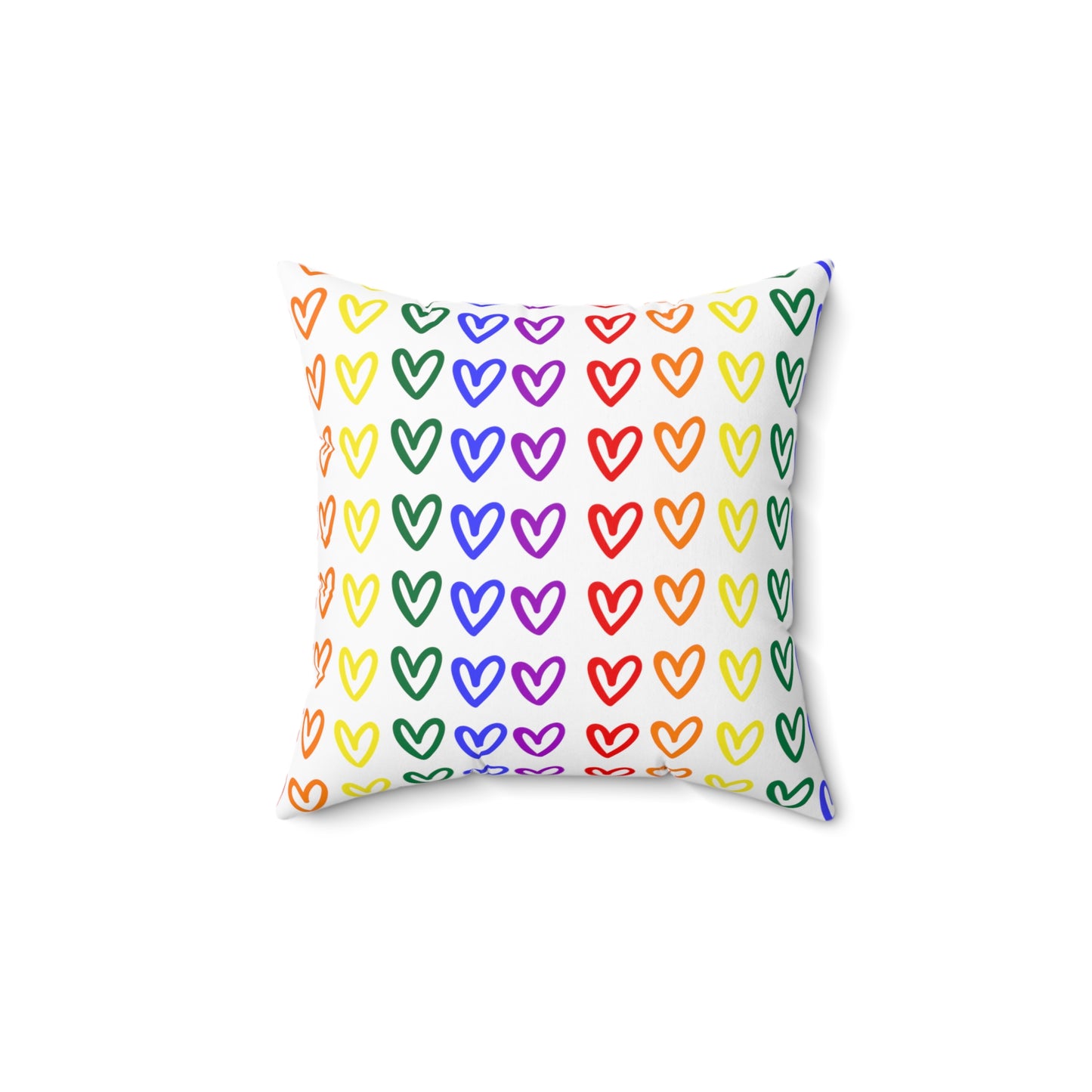 Rainbow Hearts LGBTQ Pride Throw Pillow Gay Lesbian Pride Home Decor Rainbow Hearts Home Decor Throw Pillow Rainbow Hearts Pride Decor