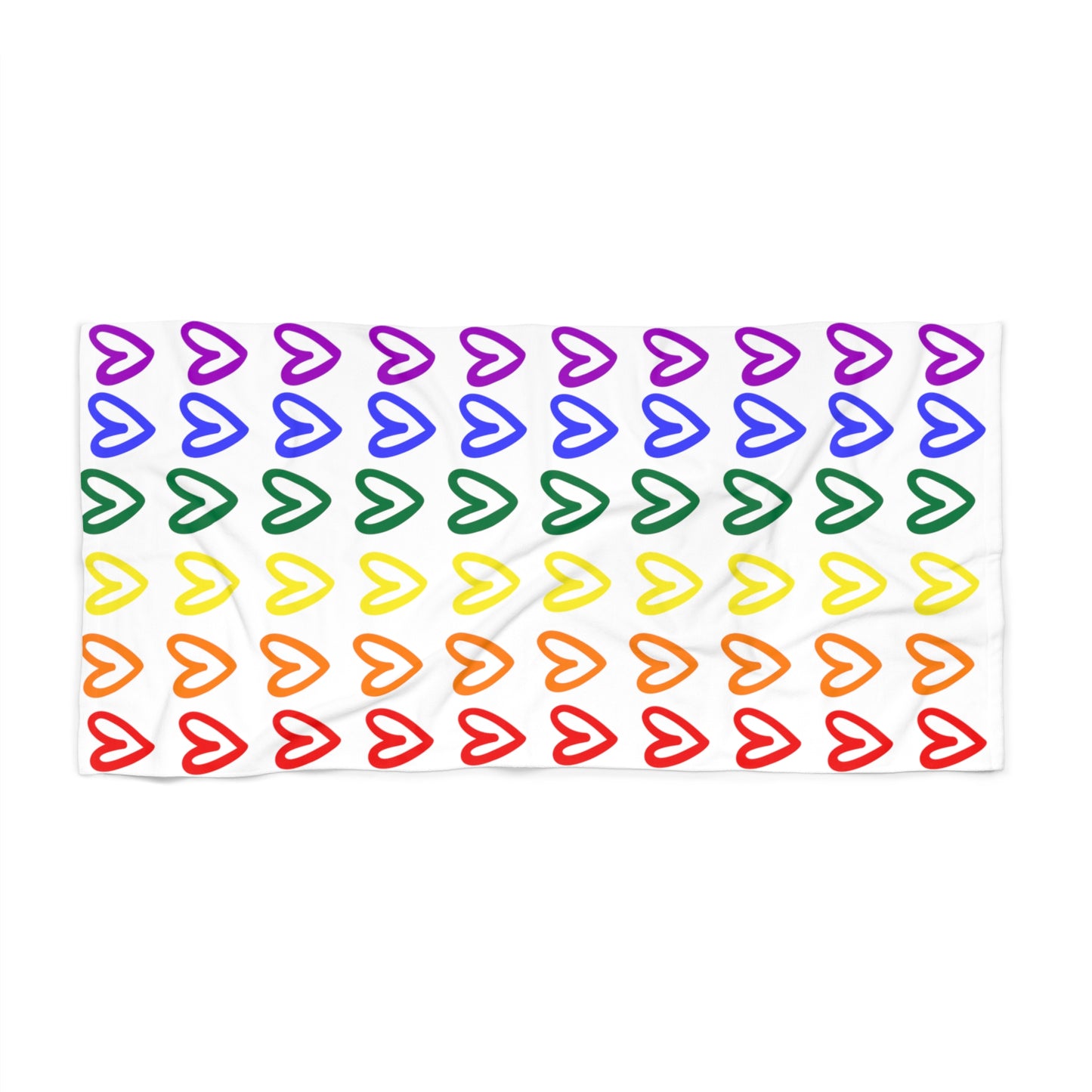 Rainbow Hearts Beach Towel Pride Pool Party LGBTQ Pride Beach Towel Rainbow Hearts Pool Towel Gay Pride Beach Towel Rainbow Hearts