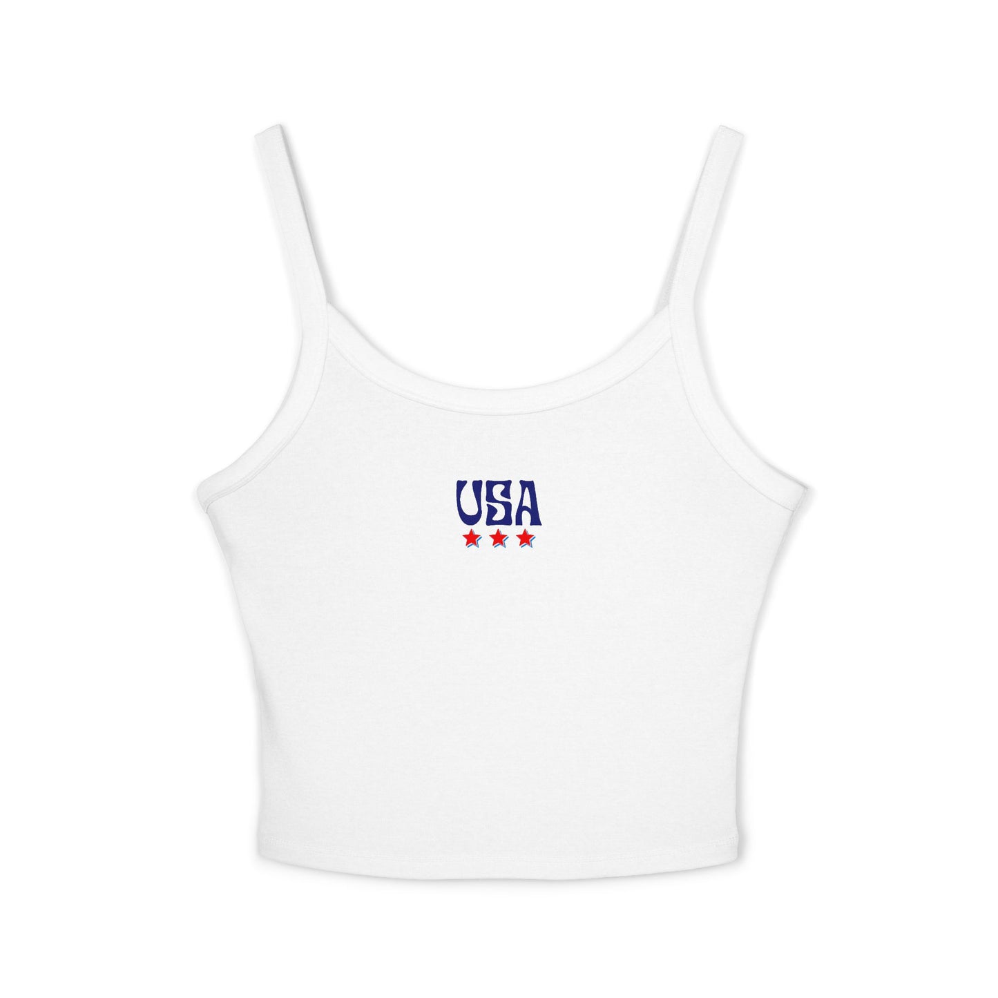 USA Graphic Women's Spaghetti Strap Tank Top - Patriotic Summer Style 4th of July