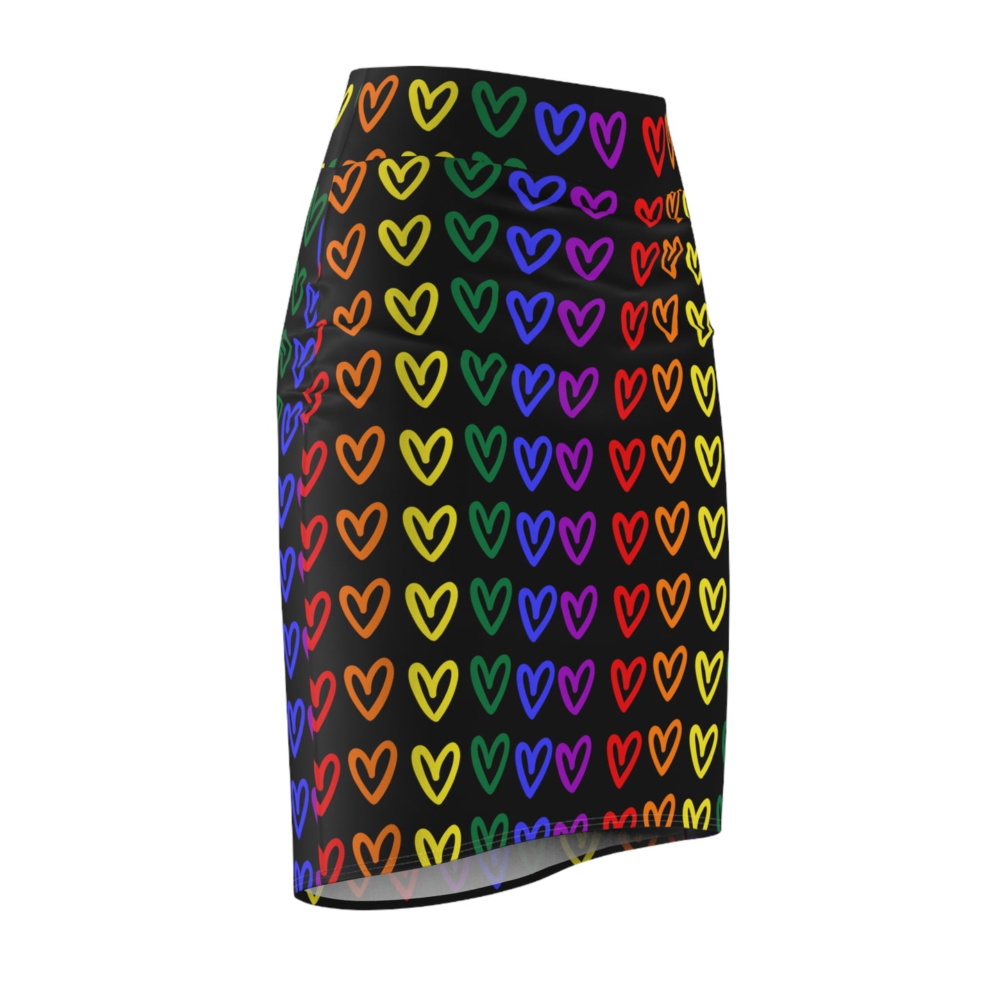 Rainbow Hearts Pride Women's Pencil Skirt LGBTQ Pride Skirt Rainbow Hearts Lesbian Pride Women's Rainbow Hearts Skirt Pride Gay Rainbow Hearts Skirt