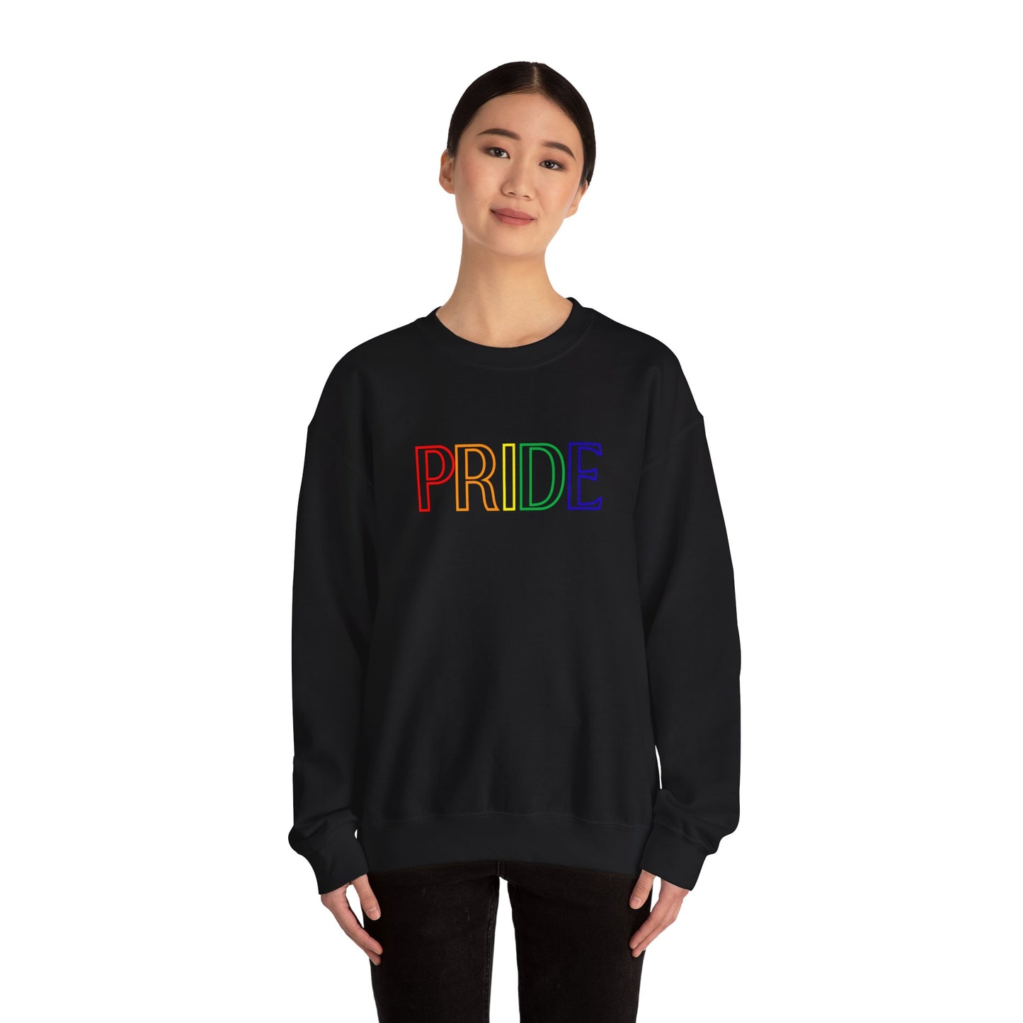 Pride Block Crewneck – LGBTQ+ Heavy Blend Sweatshirt, Simple Yet Powerful Statement Apparel