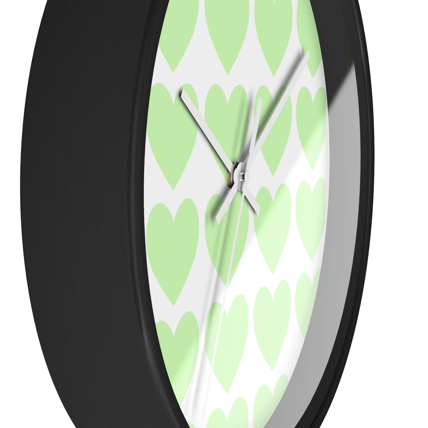 Mint Green Hearts Wall Clock – Whimsical Timepiece for Dorms & Duck Lovers