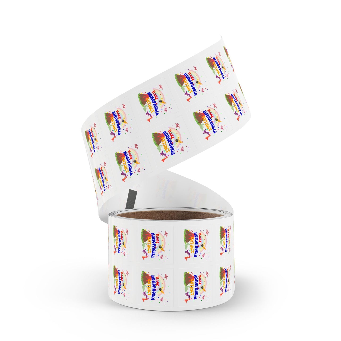 LGBTQ+ Pride Sticker Rolls – Bold & Colorful “Make Homophobia Extinct” Designs