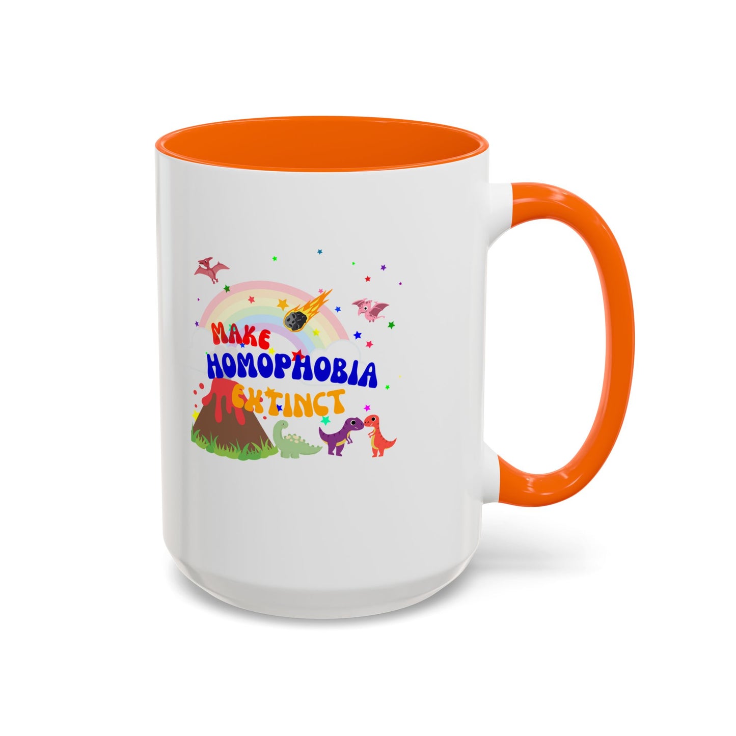 "Make Homophobia Extinct" Pride Dinosaur Coffee Mug – Fun & Bold LGBTQ+ Drinkware