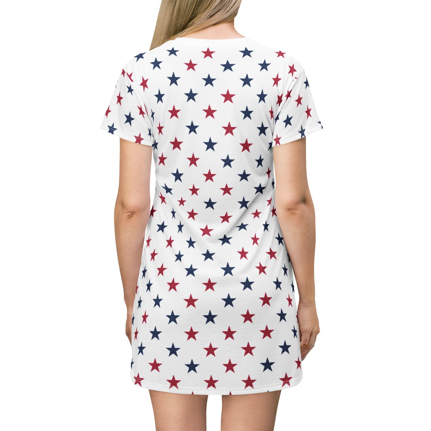 Star-Spangled T-Shirt Dress – Bold, Patriotic & Made for Summer Fun