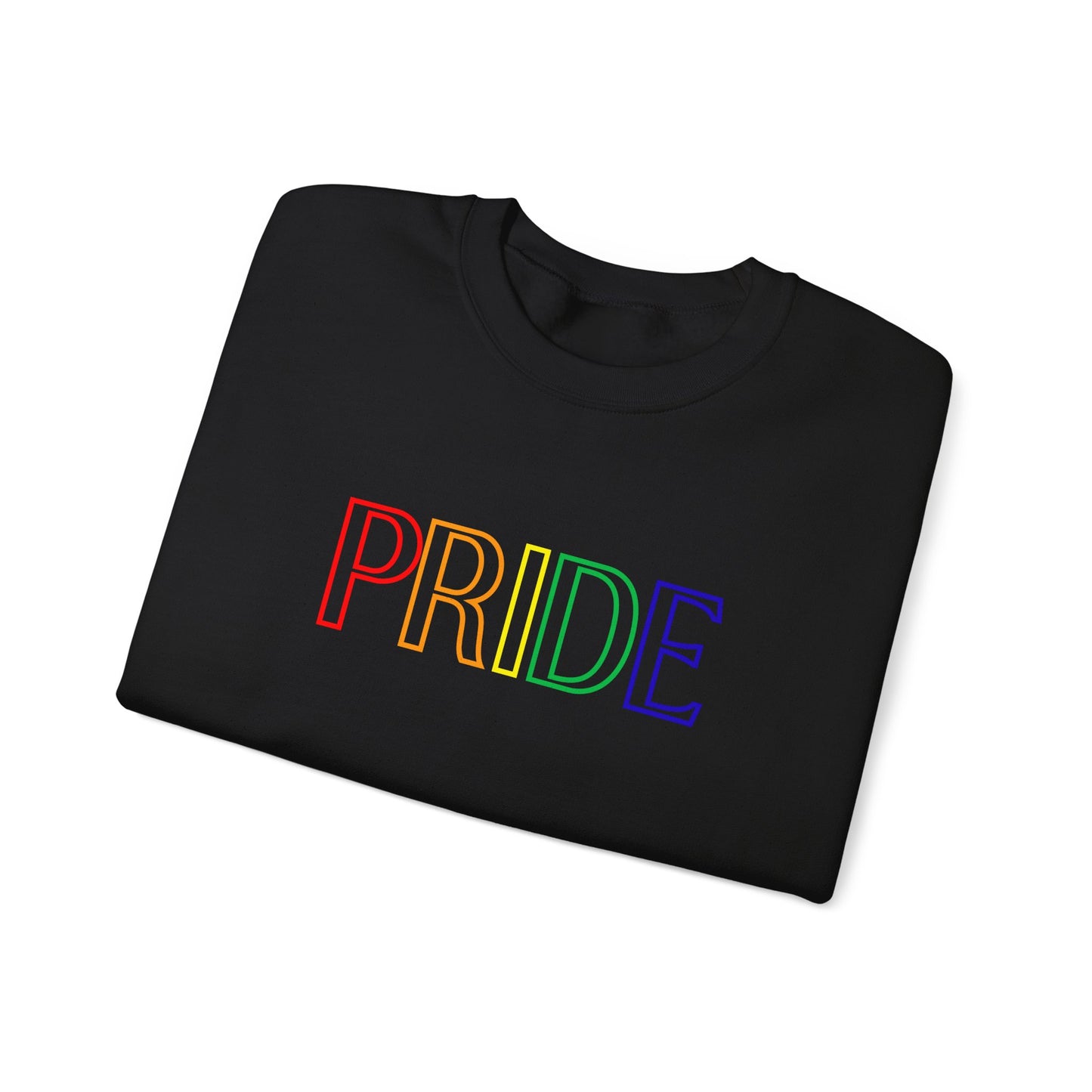 Pride Block Crewneck – LGBTQ+ Heavy Blend Sweatshirt, Simple Yet Powerful Statement Apparel