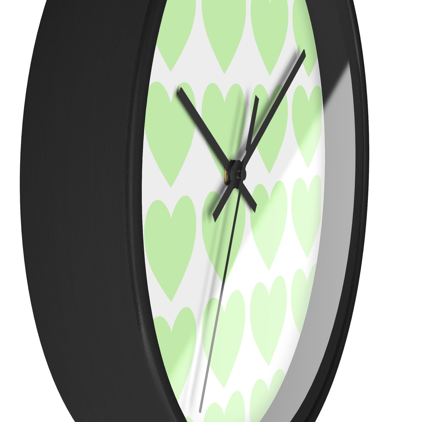 Mint Green Hearts Wall Clock – Whimsical Timepiece for Dorms & Duck Lovers