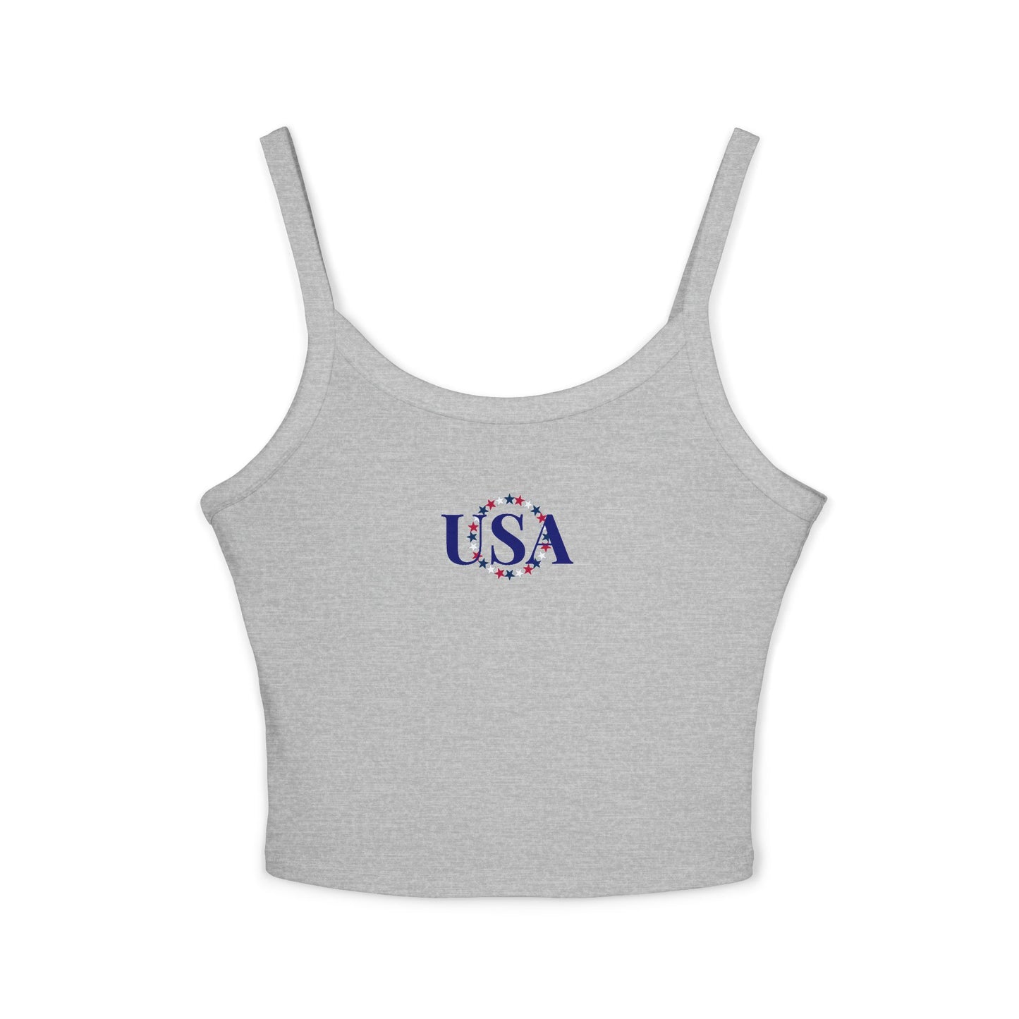 USA Graphic Spaghetti Strap Tank Top 4th of July- Casual Summer Top for Patriotic Celebrations