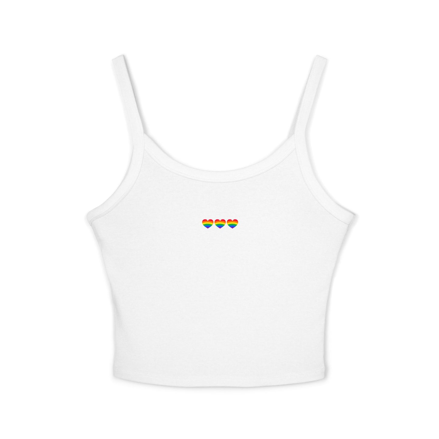 LGBTQ+ Pride Hearts Women's Spaghetti Strap Tank Top
