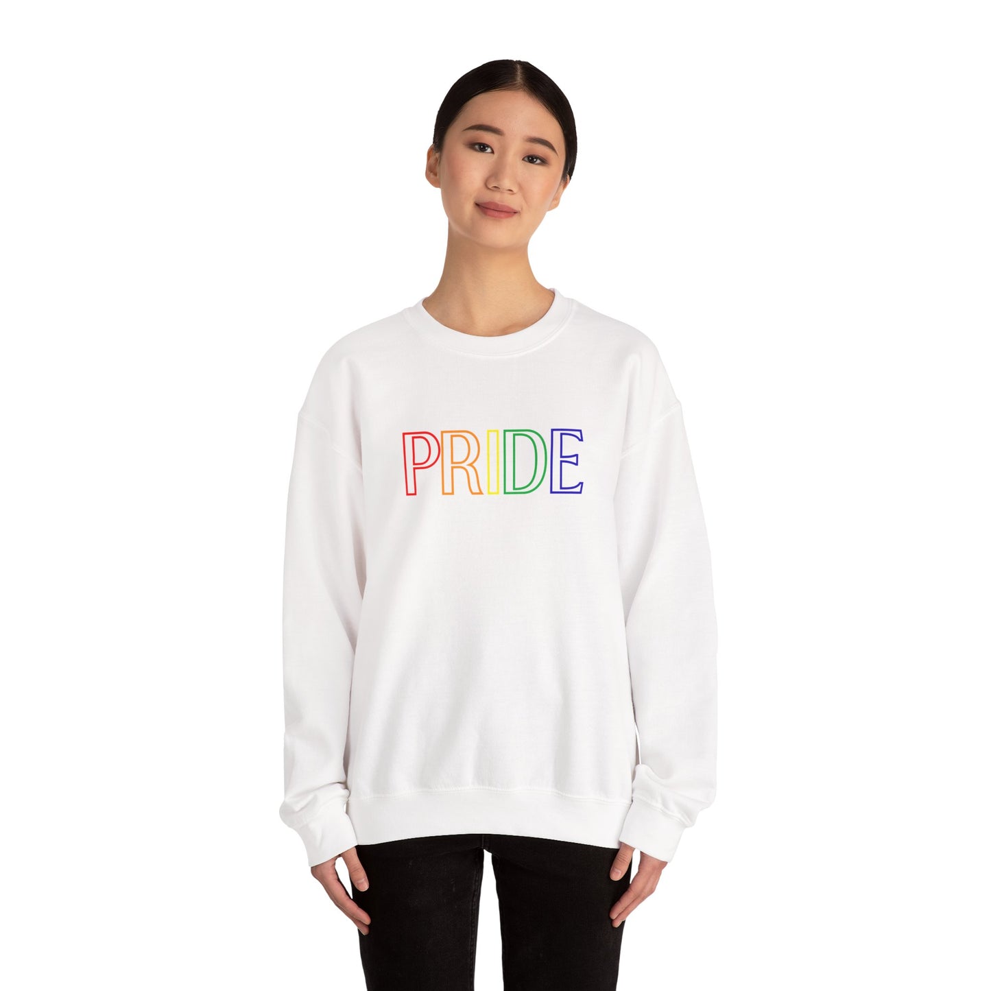 Pride Block Crewneck – LGBTQ+ Heavy Blend Sweatshirt, Simple Yet Powerful Statement Apparel
