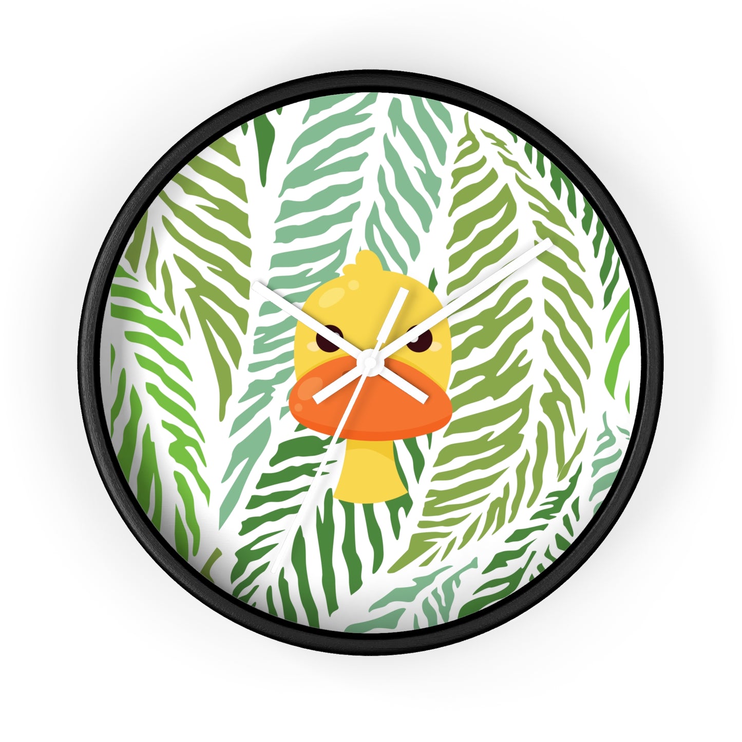 Maximalist Jungle Duck Wall Clock – Bold, Botanical Timepiece for Dorms & Home Offices