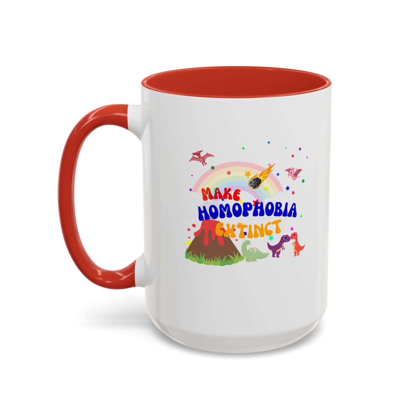 "Make Homophobia Extinct" Pride Dinosaur Coffee Mug – Fun & Bold LGBTQ+ Drinkware