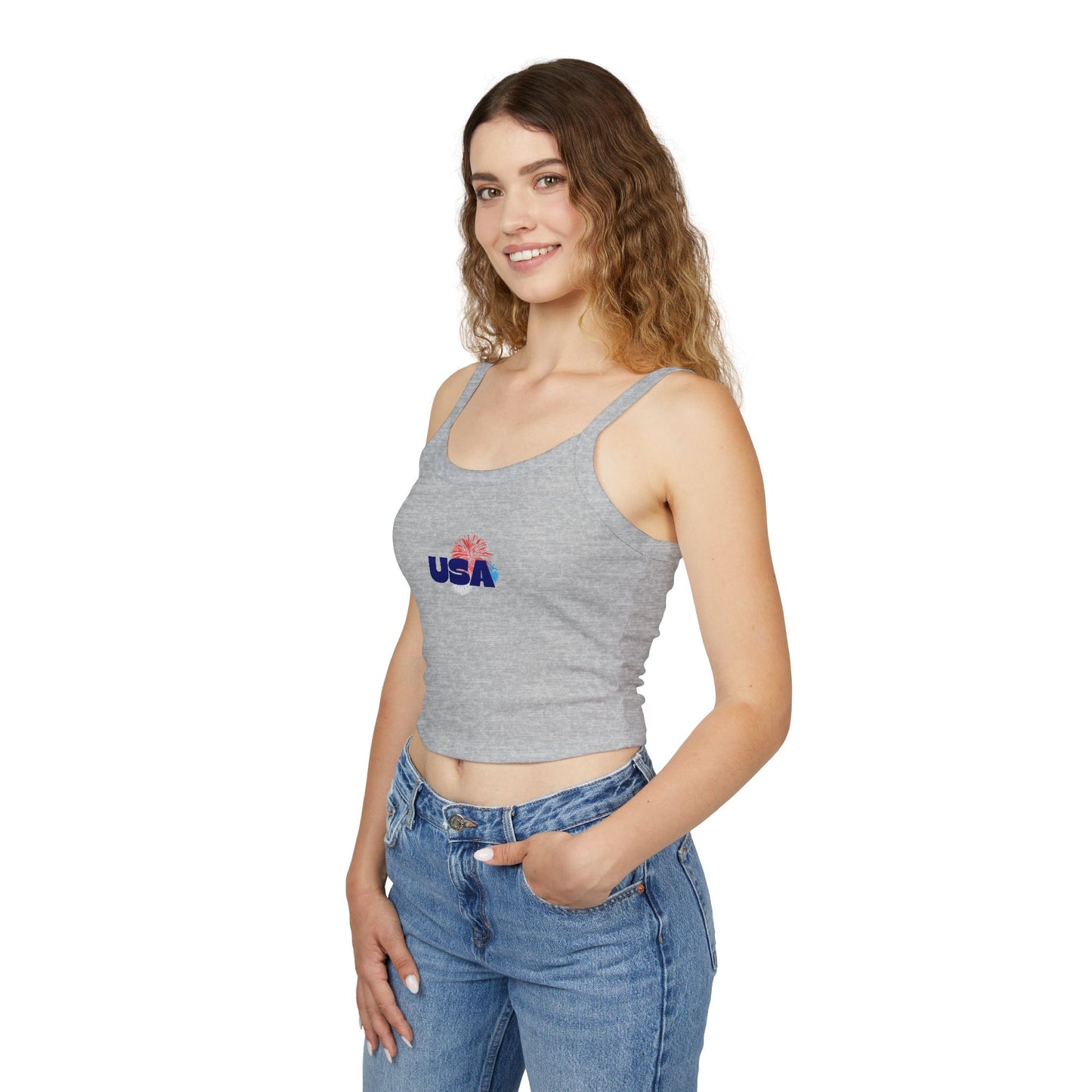 USA Fourth of July Spaghetti Strap Tank Top - Perfect for Summer Celebrations