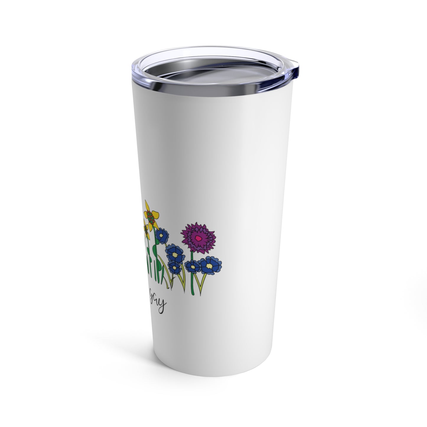 LGBTQ Pride Tumbler Hot and Cold Beverage Pretty and Gay Floral Tumbler Travel Coffee Tumbler Pretty and gay Tumbler 20oz Floral Lesbian Pride Tumbler side
