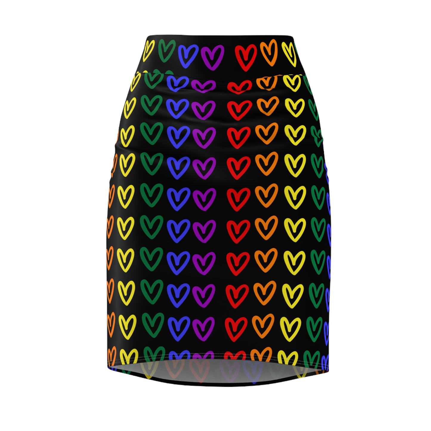 Rainbow Hearts Pride Women's Pencil Skirt LGBTQ Pride Skirt Rainbow Hearts Lesbian Pride Women's Rainbow Hearts Skirt Pride Gay Rainbow Hearts Skirt
