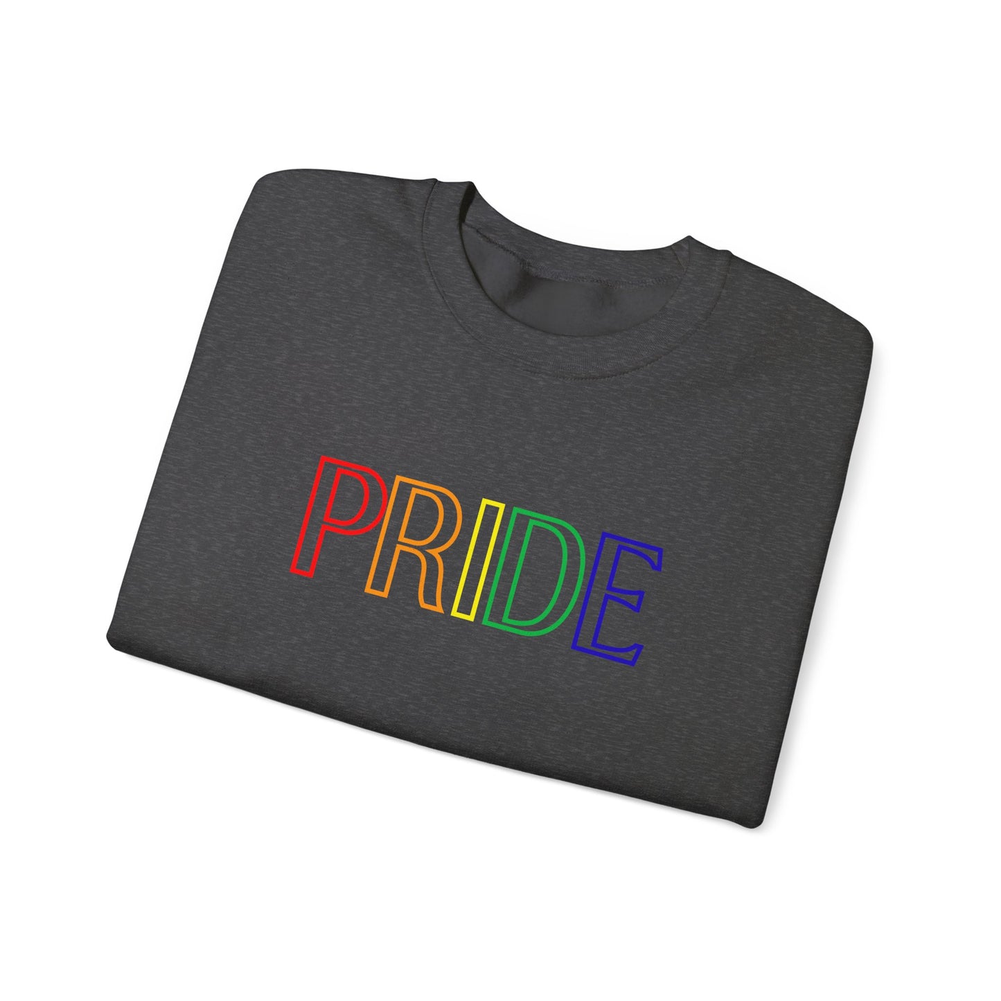 Pride Block Crewneck – LGBTQ+ Heavy Blend Sweatshirt, Simple Yet Powerful Statement Apparel