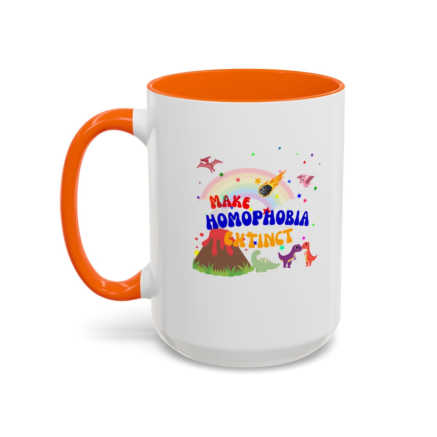 "Make Homophobia Extinct" Pride Dinosaur Coffee Mug – Fun & Bold LGBTQ+ Drinkware