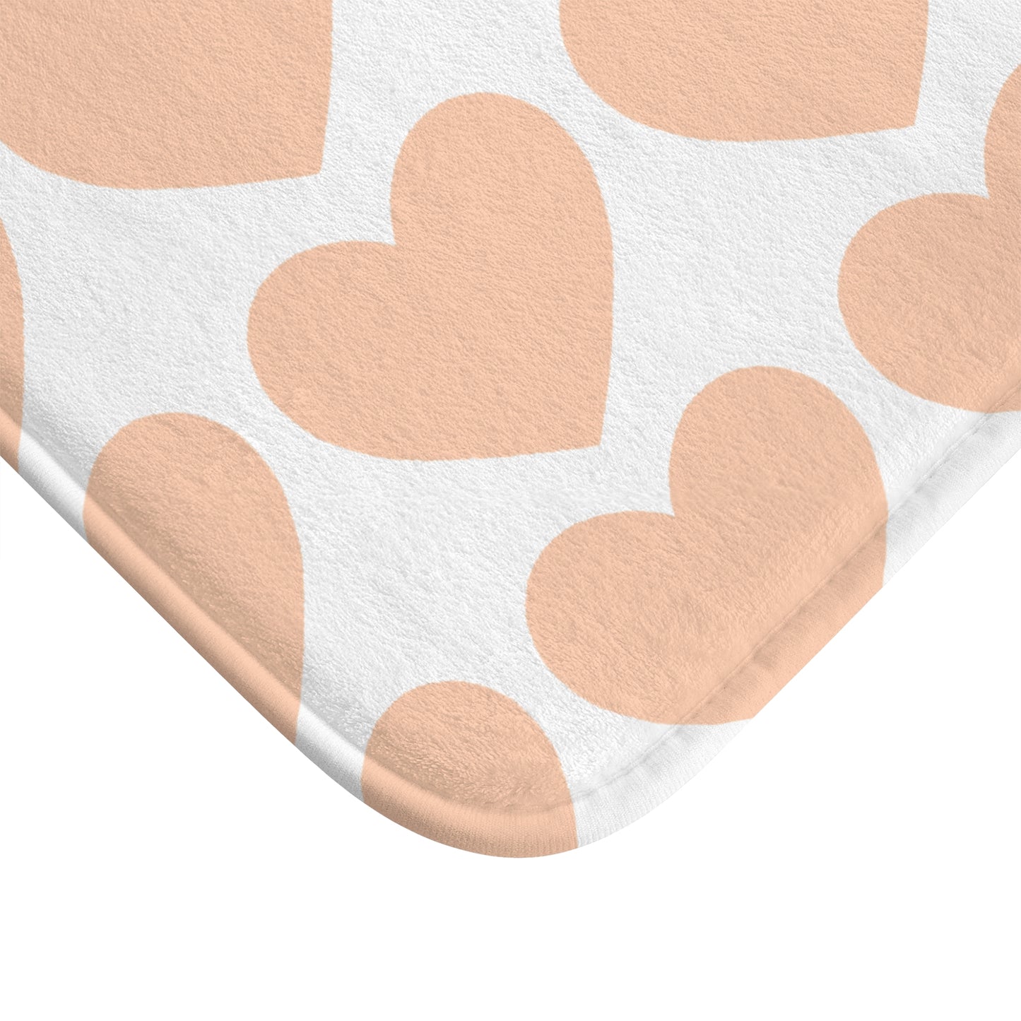 Peach Heart Bath Mat, Cozy Bathroom Decor, Valentine's Gift, Love Theme Home Accessory, Cute Shower Mat