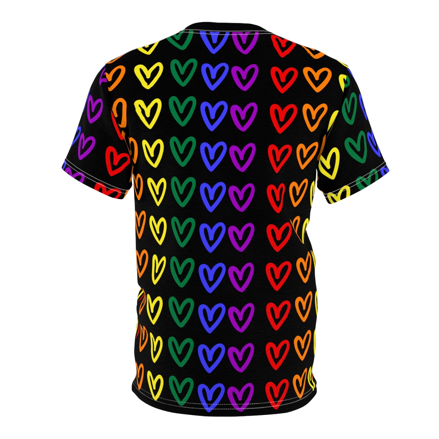 Men's Gay Pride Rainbow Hearts Black T-Shirt LGBTQ Pride T-shirt Rainbow Hearts Gay Pride Shirt Black Rainbow Hearts Pride Tee Shirt Rainbow