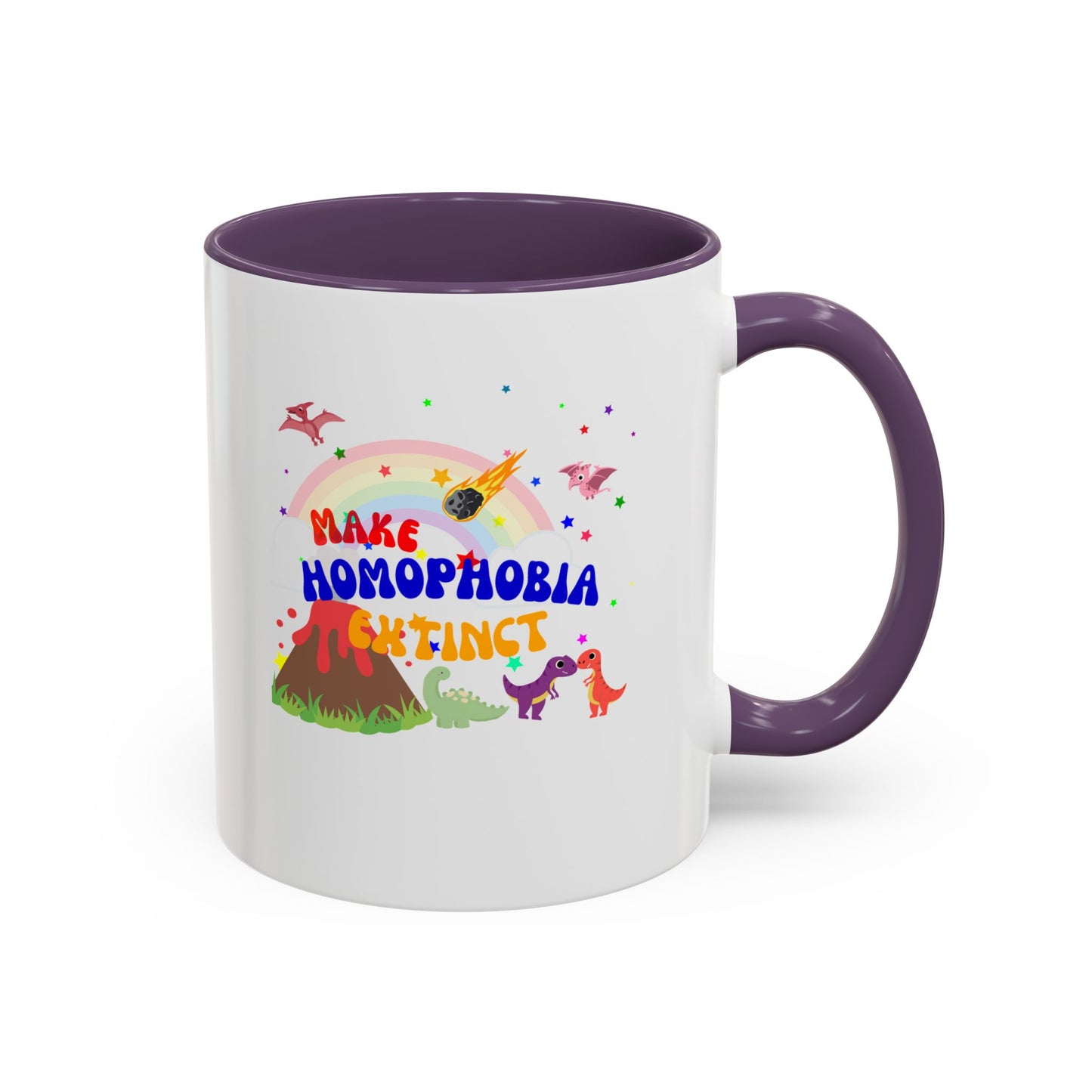 "Make Homophobia Extinct" Pride Dinosaur Coffee Mug – Fun & Bold LGBTQ+ Drinkware