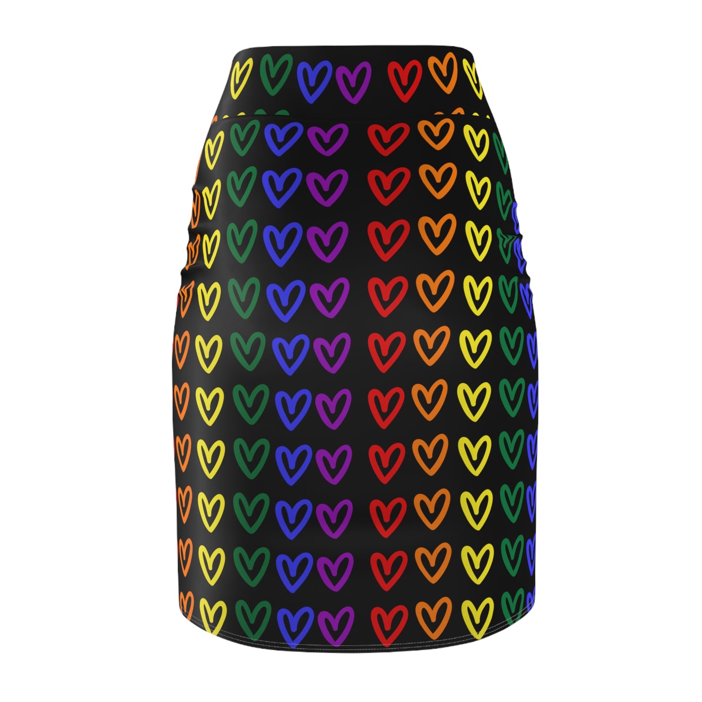 Rainbow Hearts Pride Women's Pencil Skirt LGBTQ Pride Skirt Rainbow Hearts Lesbian Pride Women's Rainbow Hearts Skirt Pride Gay Rainbow Hearts Skirt