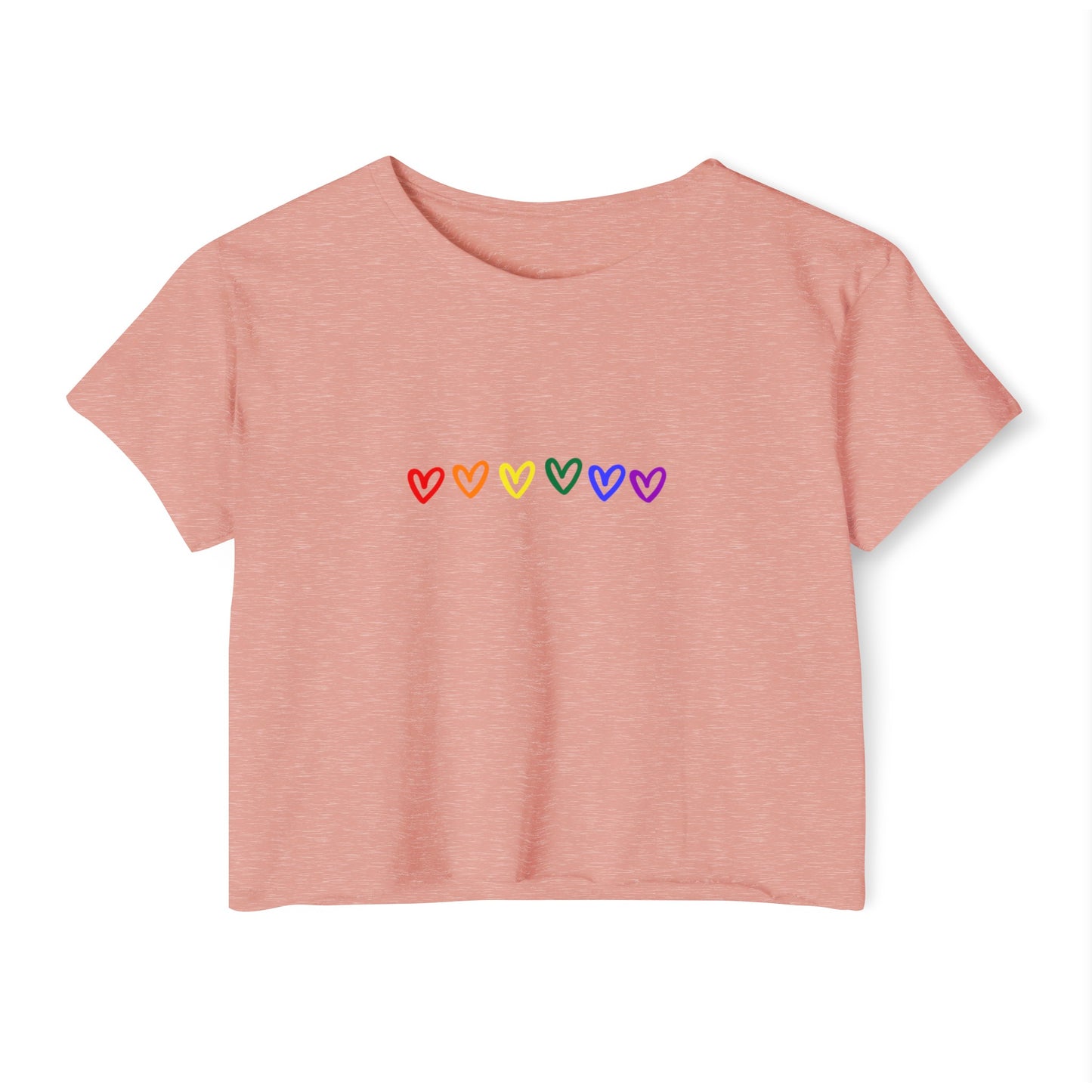 Rainbow Hearts Pride Women's Festival Crop Top LGBTQ Pride Crop Top Rainbow Hearts gay Pride rainbow hearts crop top lesbian pride crop top hearts pink