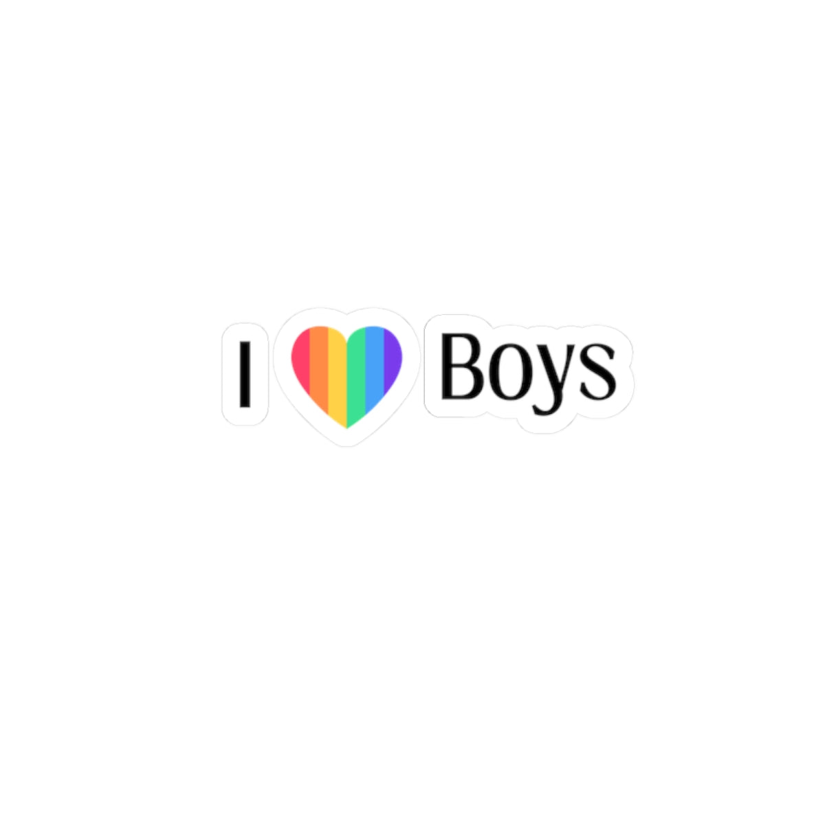 I love boys pride sticker LGBTQ Pride Rainbow Heart stickers